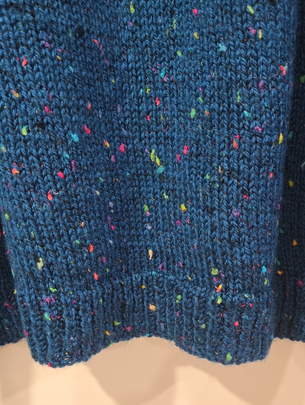 Vintage Handknit Blue Speckled Crewneck Sweater - Women's - Picture 4 of 6